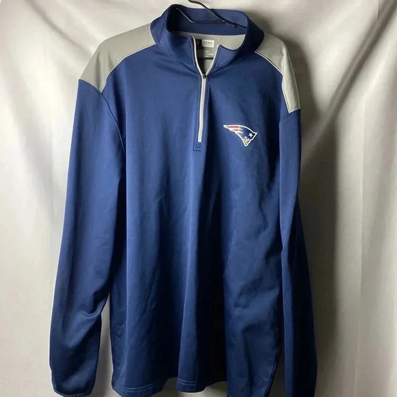 NFL TEAM MENS SIZE 3XL NEW ENGLAND PATRIOTS 3/4 ZIP LONG SLEEVE PULLOVER SHIRT - Picture 2 of 13